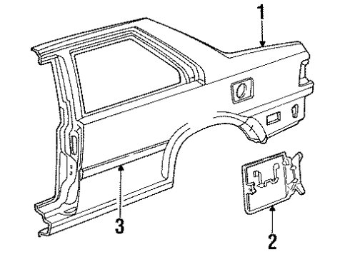 1987 Volvo 780 Quarter Panel & Components Diagram