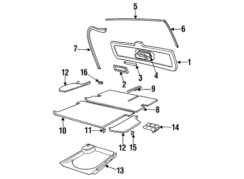 1991 Volvo 940 Rear Body Trim Diagram