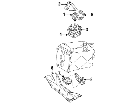 1995 Volvo 940 Engine & Trans Mounting Diagram