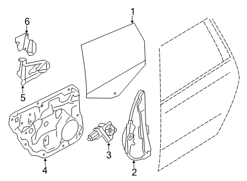 2010 Volvo XC60 Glass - Door Diagram