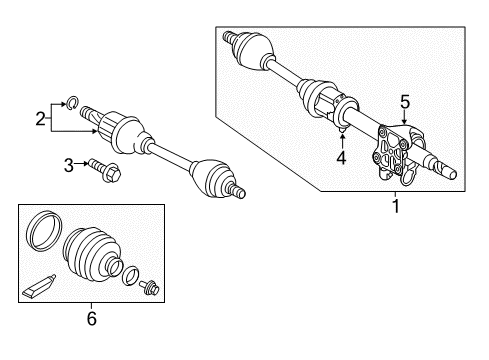 2015 Volvo V60 Drive Axles - Front Diagram