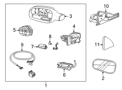 2003 Volvo XC70 Outside Mirrors Diagram