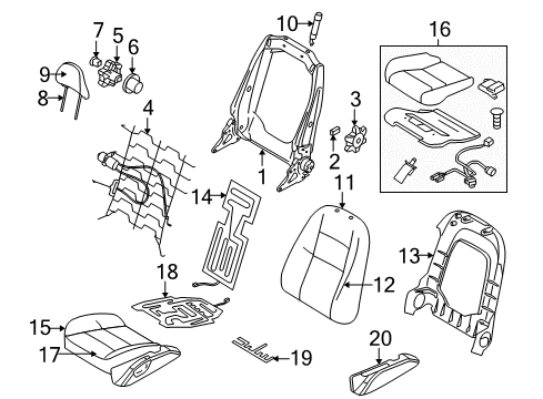2011 Volvo V50 Front Seat Components
