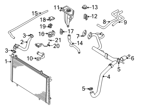 2000 Volvo S40 Radiator & Components Diagram