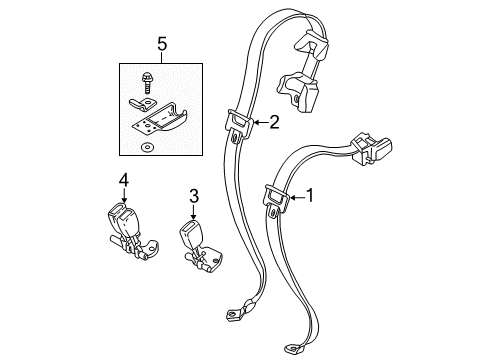 2004 Volvo V40 Rear Seat Belts Diagram
