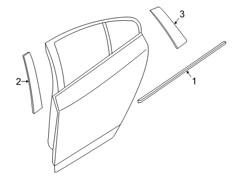 2015 Volvo V60 Exterior Trim - Rear Door Diagram