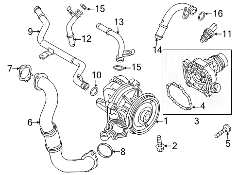 2024 Volvo XC40 Coolant Pump Diagram for 32441161
