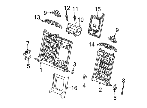 2024 Volvo V60 Rear Seat Components Diagram 3