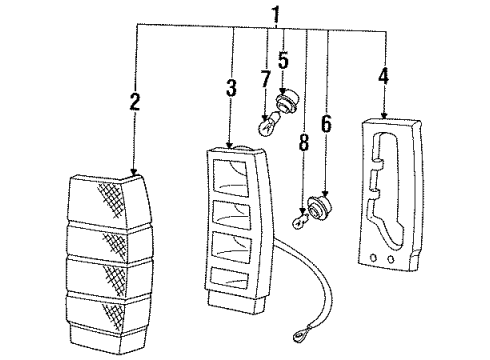 1998 Volvo V90 Tail Lamps Diagram