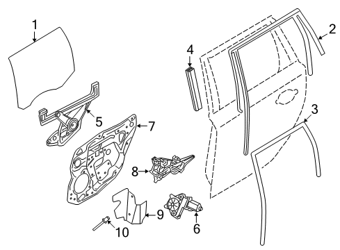 2009 Volvo XC70 Glass - Door Diagram