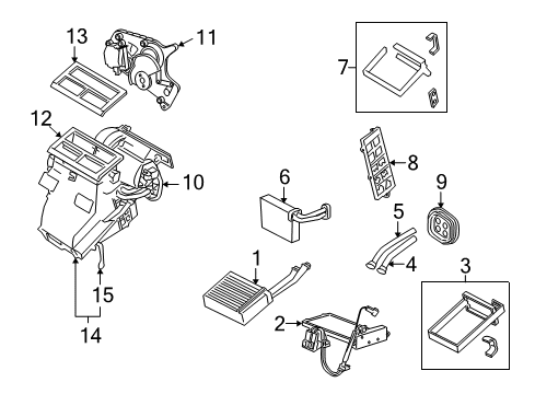 2004 Volvo S40 A/C Evaporator & Heater Components Diagram