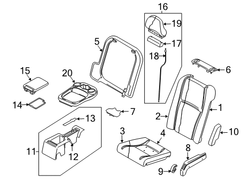 2012 Volvo XC90 Rear Seat Components Diagram 4