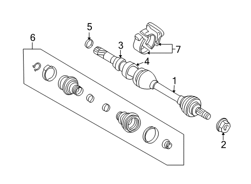 1998 Volvo V70 Drive Axles - Front Diagram