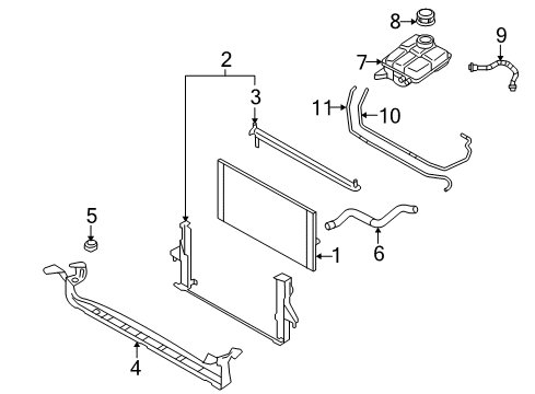 2011 Volvo S40 Radiator & Components Diagram