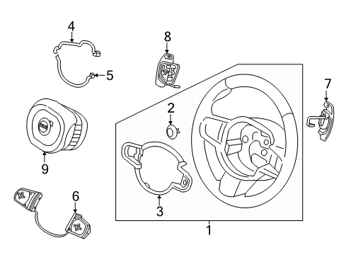 2021 Volvo XC60 Steering Wheel & Trim Diagram