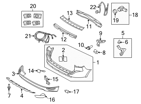 2013 Volvo XC60 Bumper & Components - Rear Diagram