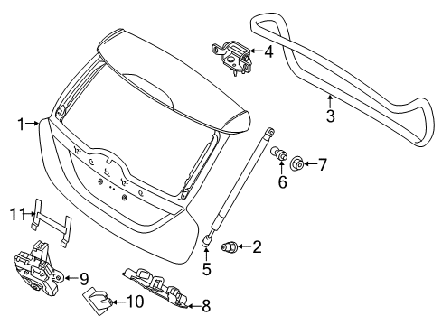2018 Volvo V60 Cross Country Gate & Hardware Diagram