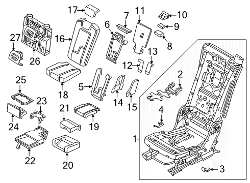 2025 Volvo EX90 Rear Seat Components Diagram 3