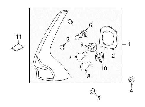 2010 Volvo XC60 Tail Lamps Diagram