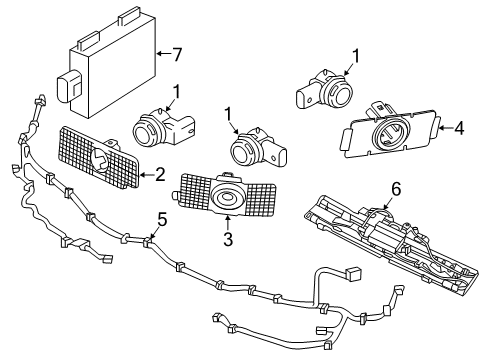 2020 Volvo XC60 Electrical Components - Rear Bumper Diagram