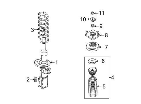 2003 Volvo XC70 Struts & Components Diagram