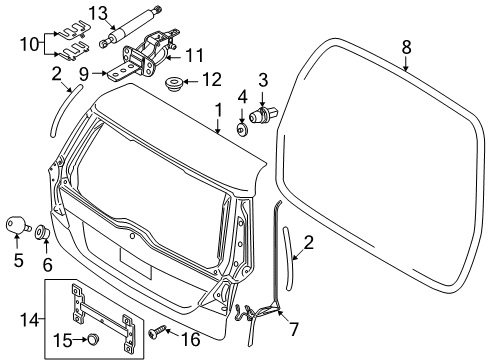 2009 Volvo XC70 Gate & Hardware Diagram