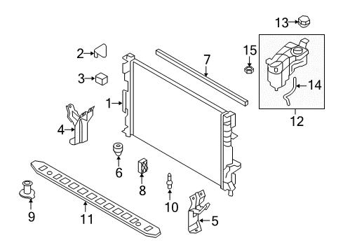 2012 Volvo XC60 Radiator & Components Diagram