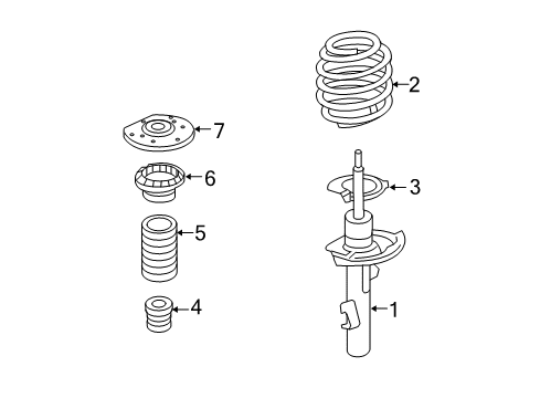 2010 Volvo XC60 Struts & Components Diagram