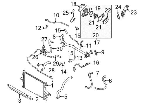 2004 Volvo XC90 Radiator & Components Diagram 2