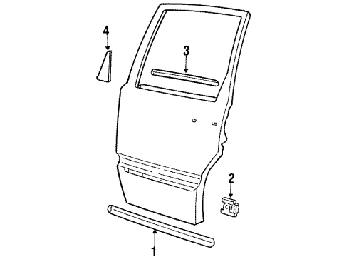 1995 Volvo 850 Exterior Trim - Rear Door Diagram