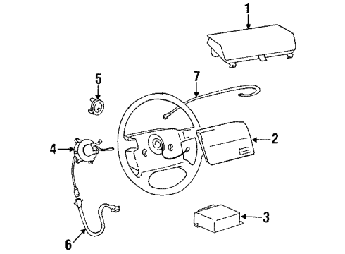 1997 Volvo 960 Air Bag Components Diagram