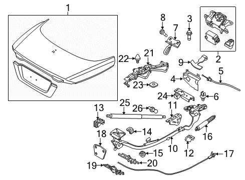 2012 Volvo C70 Trunk Lid & Components Diagram