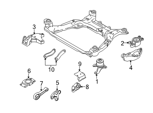 2010 Volvo XC70 Engine & Trans Mounting Diagram
