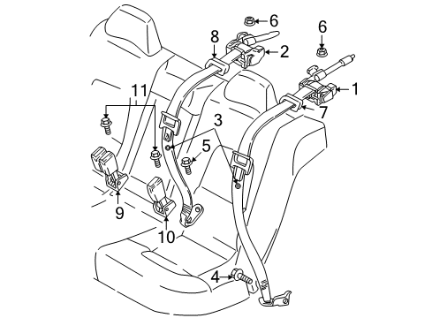 2006 Volvo V70 Rear Seat Belts Diagram