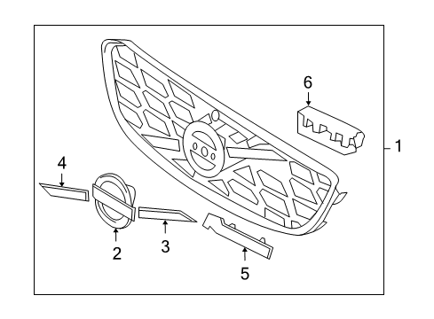 2011 Volvo C30 Grille & Components Diagram