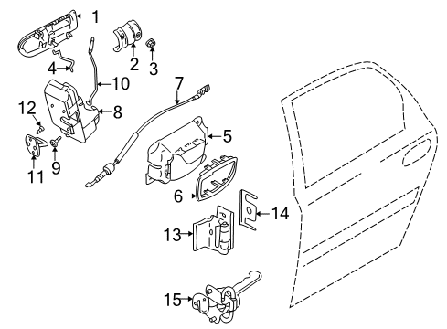 2003 Volvo V70 Rear Door - Lock & Hardware Diagram