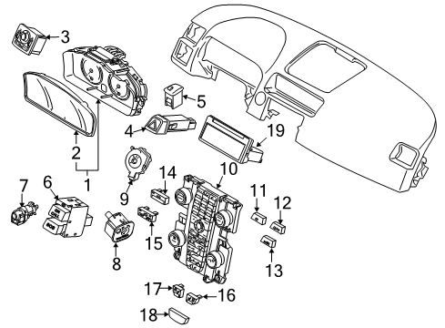 2012 Volvo C70 A/C & Heater Control Units Diagram