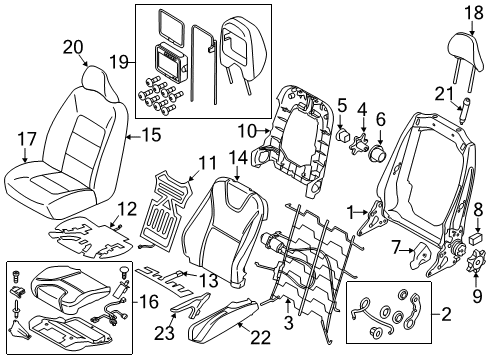 2017 Volvo S60 Cross Country Front Seat Components Diagram
