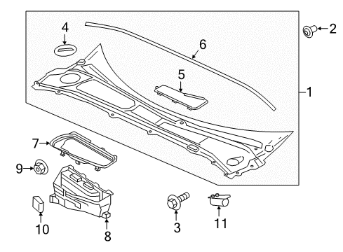 2020 Volvo V90 Cowl Diagram