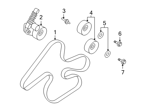 2009 Volvo S80 Belts & Pulleys - Belts Diagram 3