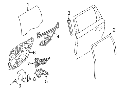 2008 Volvo V70 Glass - Door Diagram