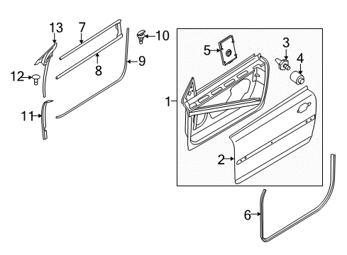 2012 Volvo C70 Door & Components Diagram