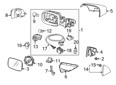 2008 Volvo XC90 Outside Mirrors Diagram