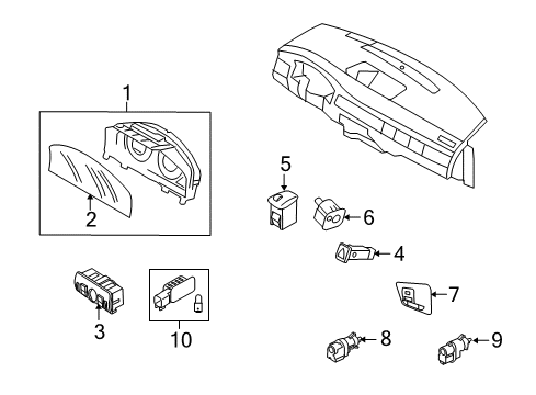 2010 Volvo XC60 Cluster & Switches Diagram