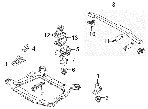 2002 Volvo S60 Engine & Trans Mounting Diagram