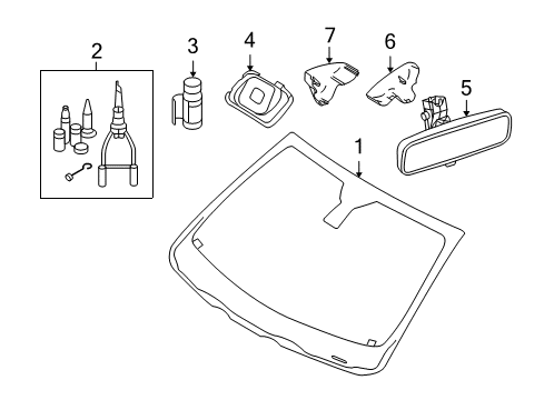2012 Volvo C30 Glass - Windshield Diagram