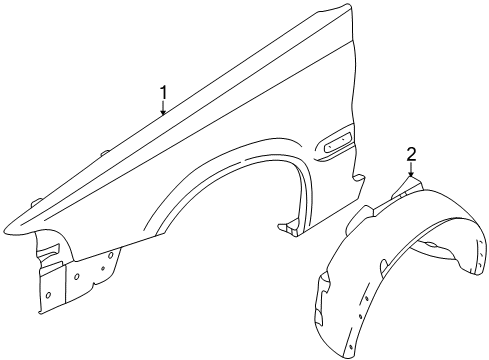 2000 Volvo C70 Fender & Components Diagram
