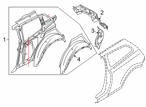 2012 Volvo C30 Inner Structure - Quarter Panel Diagram