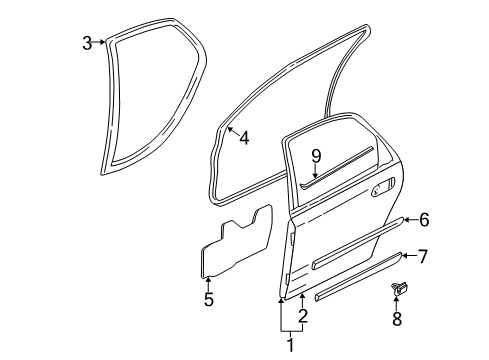 2006 Volvo S60 Door & Components Diagram