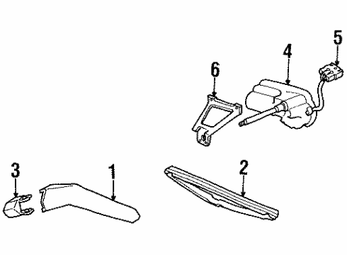 1998 Volvo S90 Wiper & Washer Components Diagram